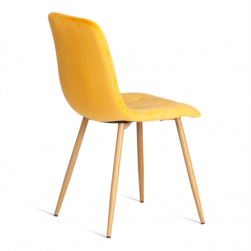 Стул CHILLY (mod. 7094-1) вельвет/металл, 44,5х52,5х86 см, yellow (желтый) HLR41 / натуральный