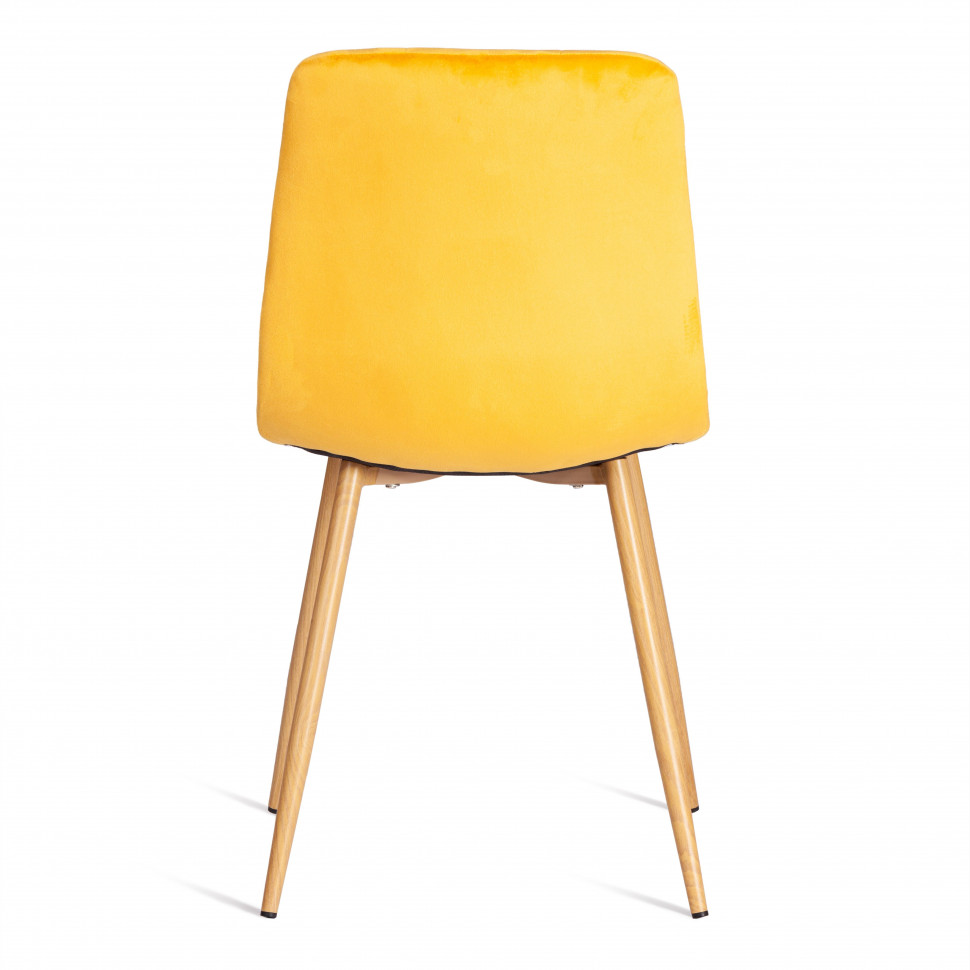 Стул CHILLY (mod. 7094-1) вельвет/металл, 44,5х52,5х86 см, yellow (желтый) HLR41 / натуральный