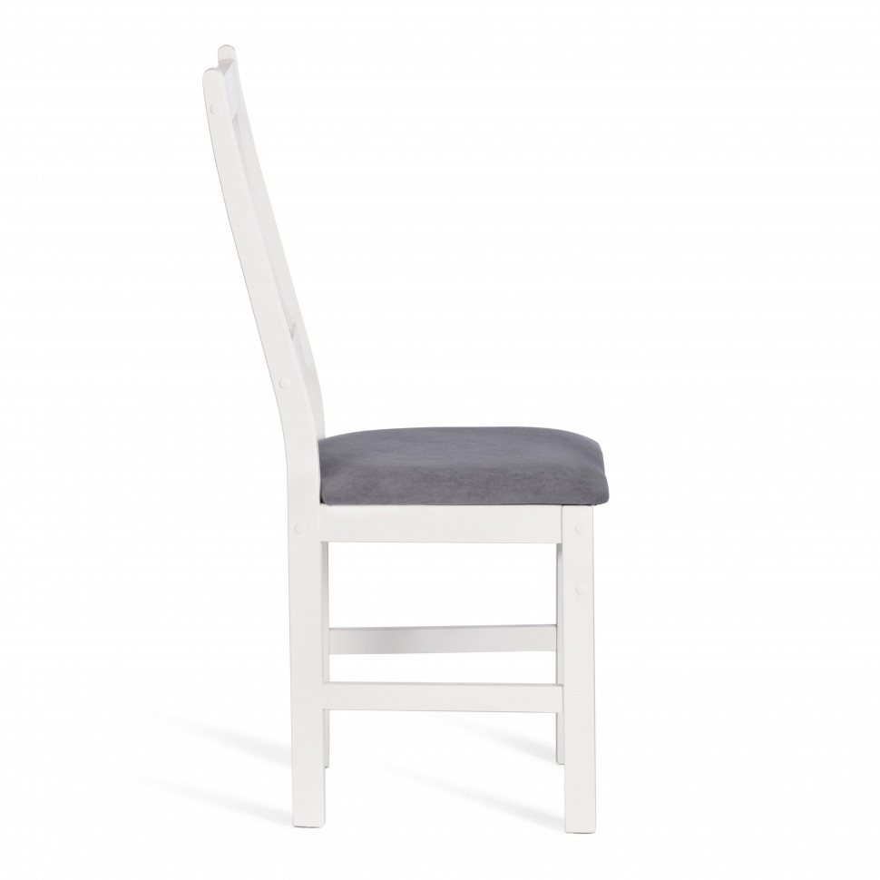 Стул CROSSMAN NEW, Многослойный березовый шпон, 41х40х100 см, white/велюр темно-серый