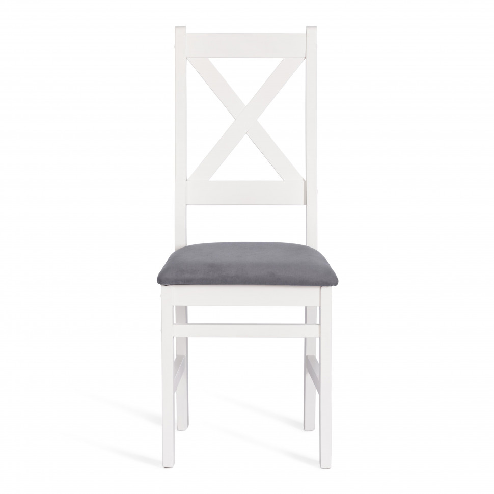 Стул CROSSMAN NEW, Многослойный березовый шпон, 41х40х100 см, white/велюр темно-серый