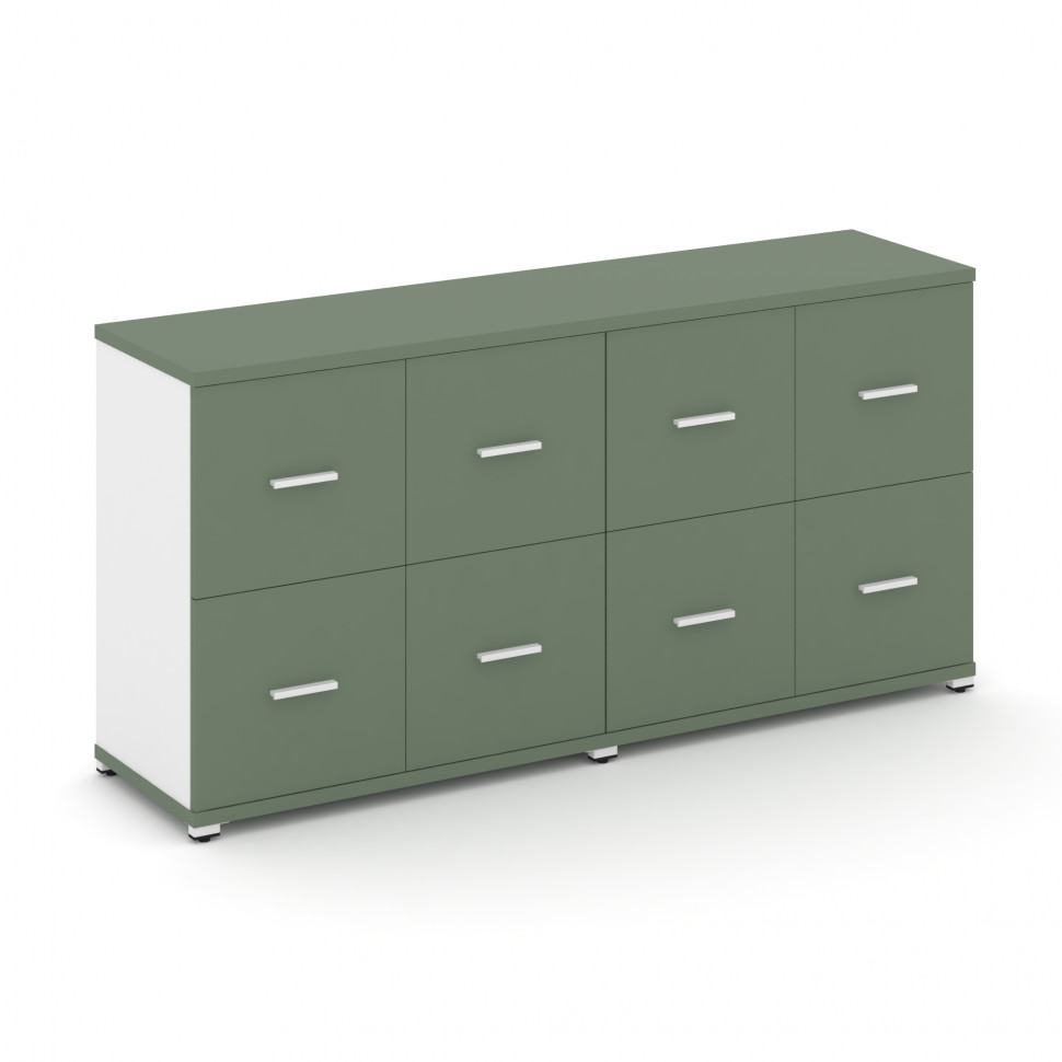 Concept Шкаф 2 широкие секции, 2 нишии CN.STS-222 W Кобо/Белый Бриллиант/Металл Белый 1668*420*818