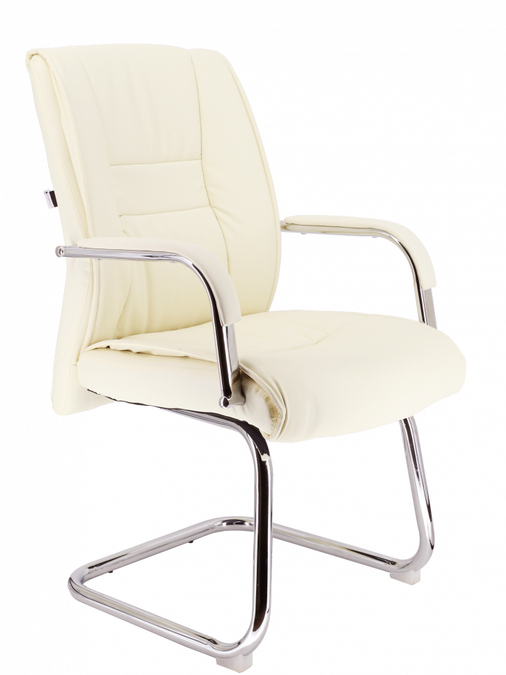 Кресло для посетителей Everprof Kent (Кент) CF Экокожа Кремовый