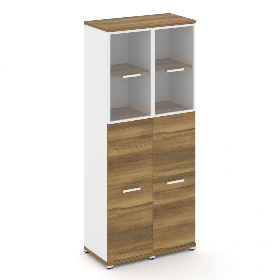 Concept Шкаф 2 узкие секции, 5 ниш CN.STU-525 RPW W Сандал Янтарный/Белый Бриллиант/Металл Белый/Про