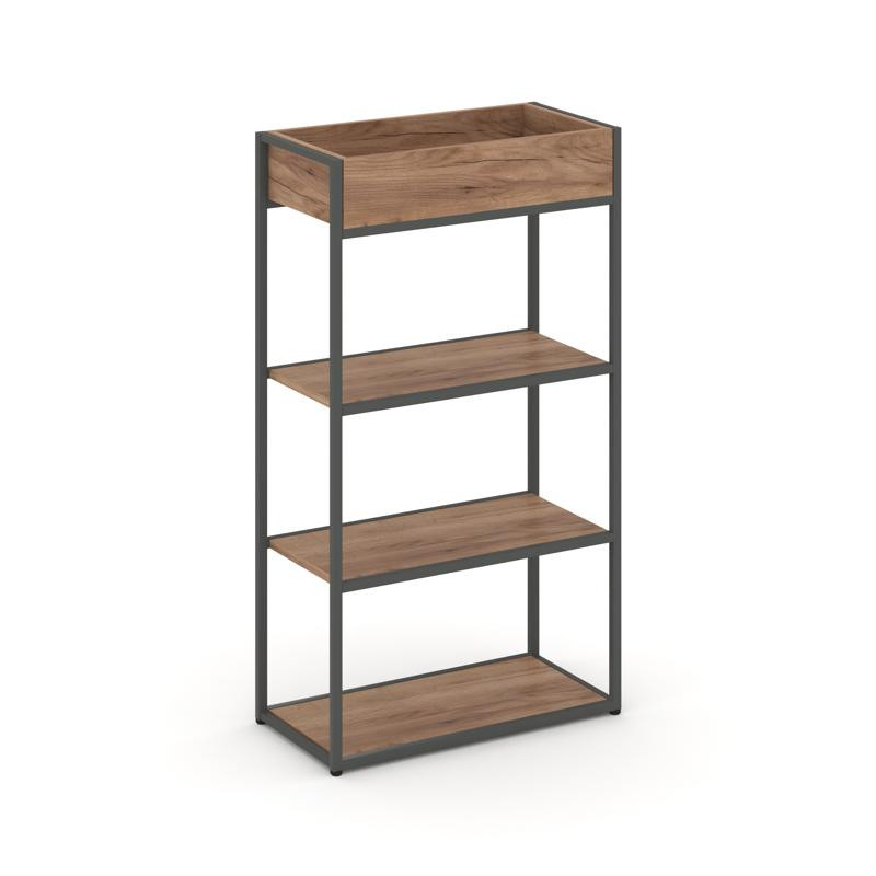Rift Стеллаж металлический высокий приставной RF.STM-001 Дуб Табак/Металл Антрацит 596*350*1250