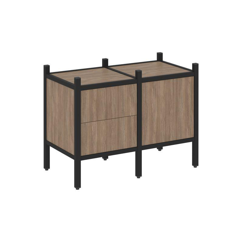 Loft Прямой стеллаж VR.L-01 Дуб Аризона/Металл Черный 862*446*636 Loft Прямой стеллаж VR.L-01 Дуб Аризона/Металл Черный 862*446*636