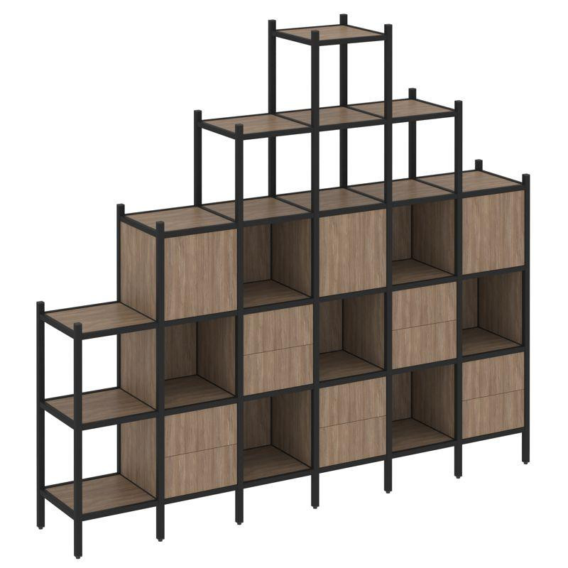 Loft Прямой стеллаж VR.L-24 Дуб Аризона/Металл Черный 2526*446*2280 Loft Прямой стеллаж VR.L-24 Дуб Аризона/Металл Черный 2526*446*2280