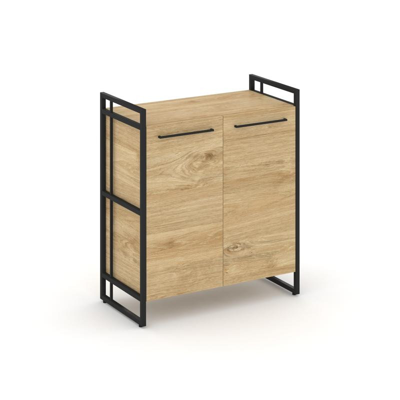 Rift Шкаф 2 ниши широкий RF.SS-21 Тиквуд Светлый/Металл Черный/Черный Ручки 798*396*924