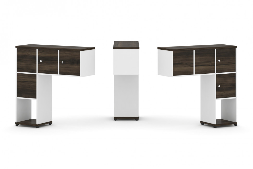 Concept Надставка низкая CN.DNN-002 Дуб Мали/Белый Бриллиант/Металл Черный 1099*365*1130