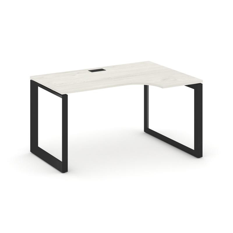 Style Project Стол рабочий эргономичный SN-59O.SPA-001(R) Дуб Наварра/Металл Черный/Черный Заглушка