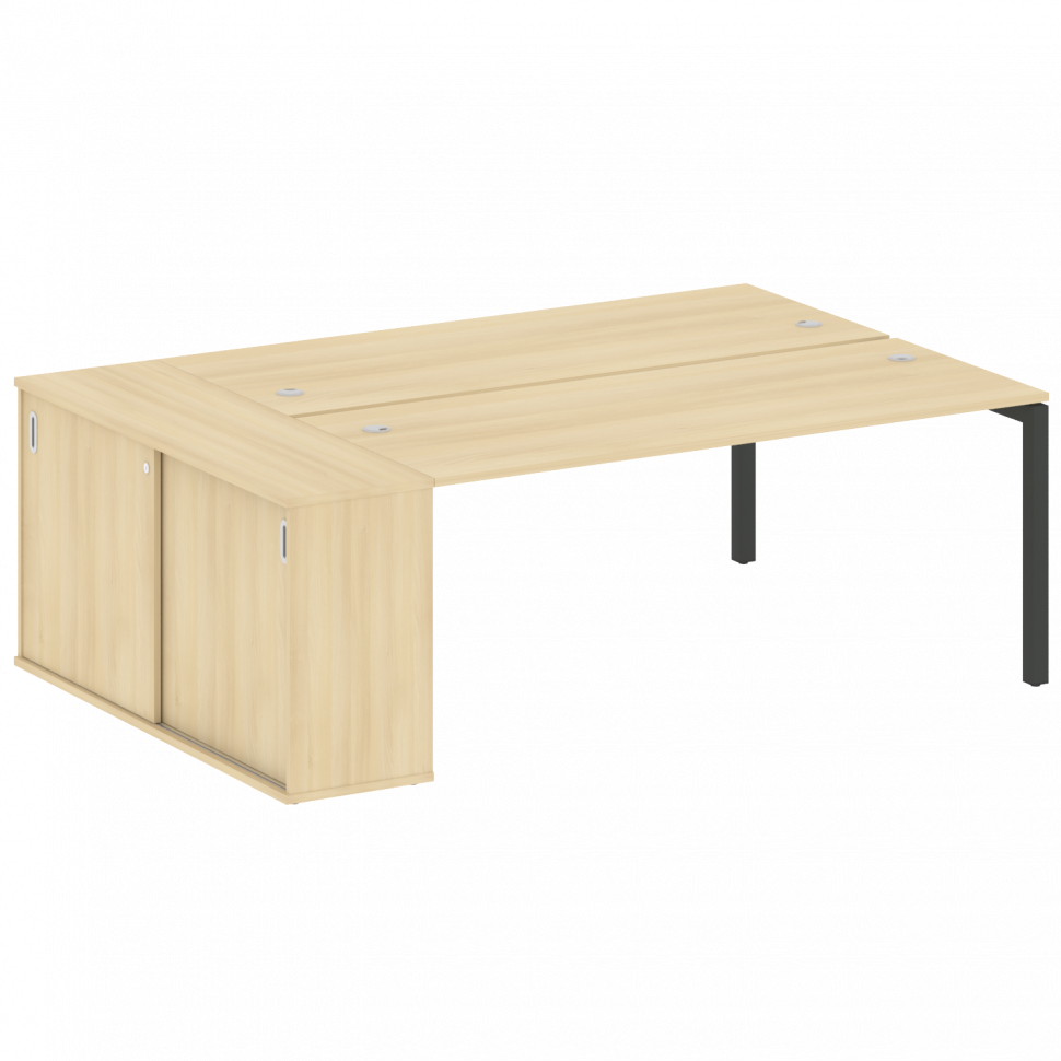 Metal System Quattro Рабочая станция с шкафом-купе на П-образном м/к 50БП.РС-СШК-1.5 Т Акация Лорка/