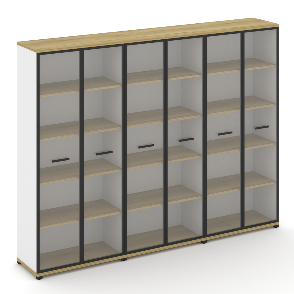 Concept Шкаф 3 широкие секции, 5 ниш CN.STS-538 RPB B Дуб Винченцо/Белый Бриллиант/Металл Черный/Про Concept Шкаф 3 широкие секции, 5 ниш CN.STS-538 RPB B Дуб Винченцо/Белый Бриллиант/Металл Черный/Про