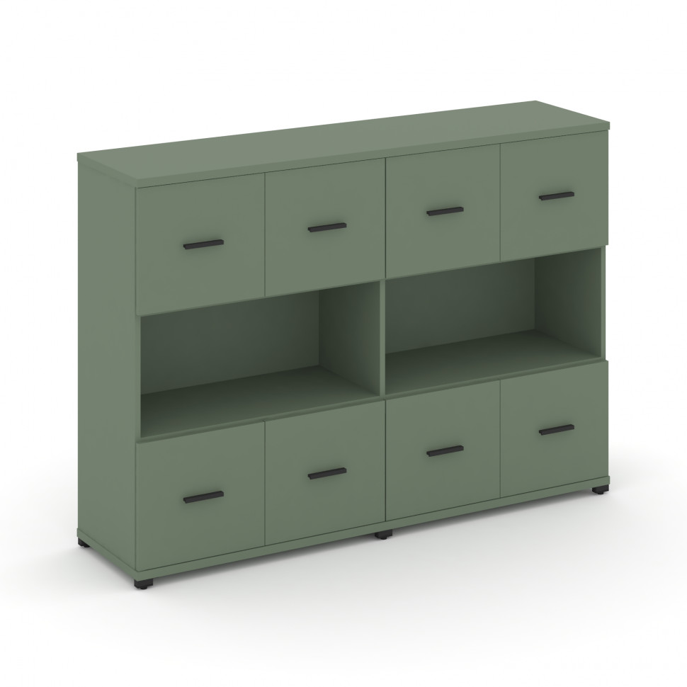 Concept Шкаф 2 широкие секции, 3 ниши CN.STS-325 B Кобо/Металл Черный 1668*420*1186