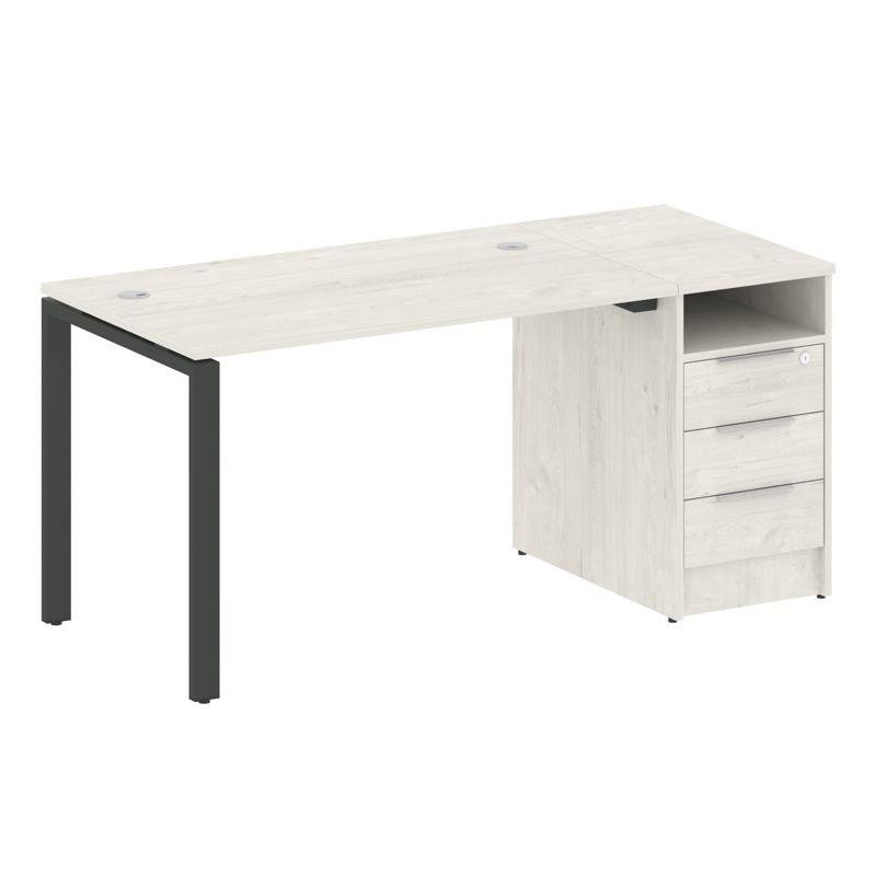 Metal System Рабочая станция с тумбой на П-образном м/к БП.РС-СТП-1.2 Дуб Наварра/Металл Антрацит 16