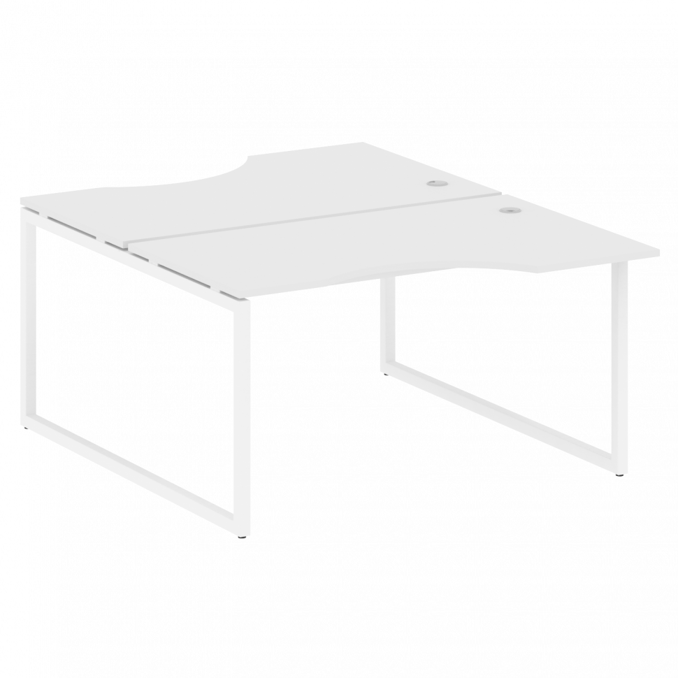 Metal System Quattro Рабочая станция криволинейная на О-образном м/к 40БО.РАС-СА-2.2 Белый/Металл Бе