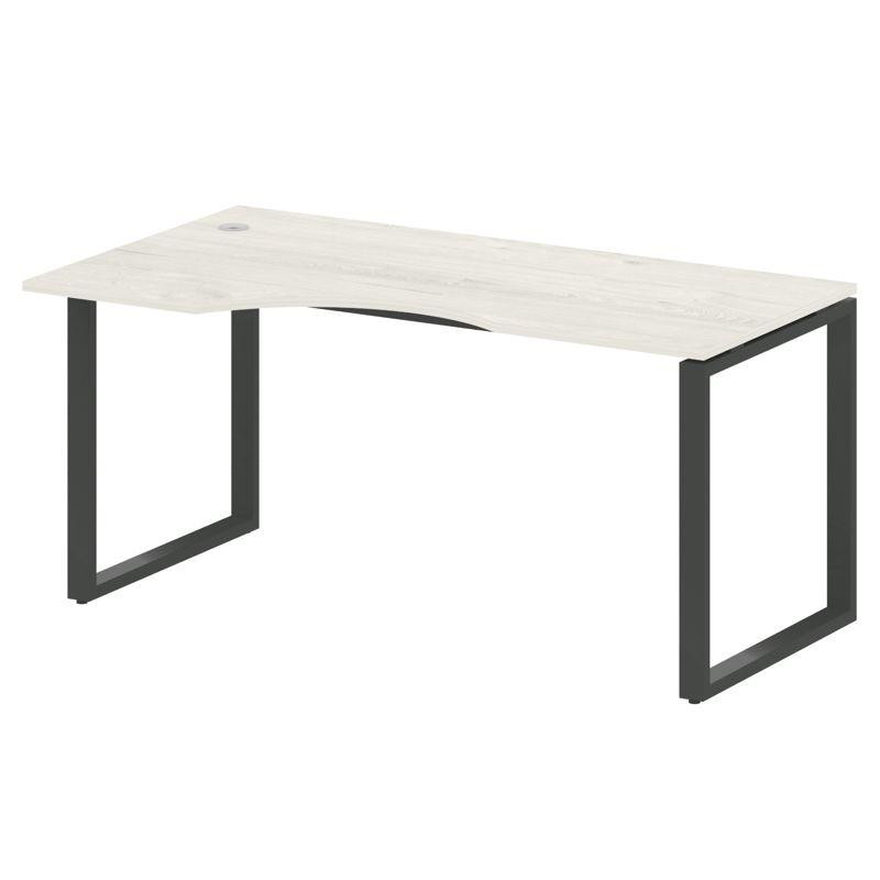 Metal System Стол криволинейный левый на О-образном м/к БО.СА-1 (L) Дуб Наварра/Металл Антрацит 1600