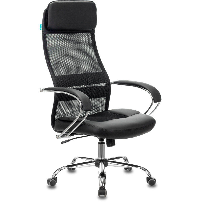 Кресло 0MX_VB_Бюрократ CH-608SL/BLACK сетка/ткань/кожзам черн.,хром