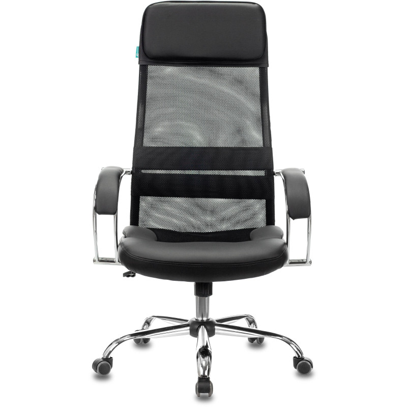 Кресло 0MX_VB_Бюрократ CH-608SL/BLACK сетка/ткань/кожзам черн.,хром