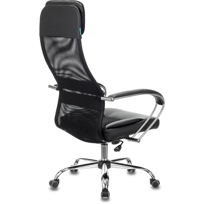 Кресло 0MX_VB_Бюрократ CH-608SL/BLACK сетка/ткань/кожзам черн.,хром