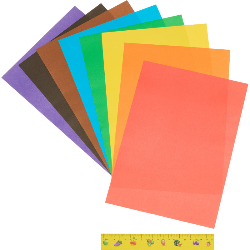 Бумага цветная А4,16л.8цв.немелованая,в папке Луч Школа творчества 1790-08 Бумага цветная А4,16л.8цв.немелованая,в папке Луч Школа творчества 1790-08