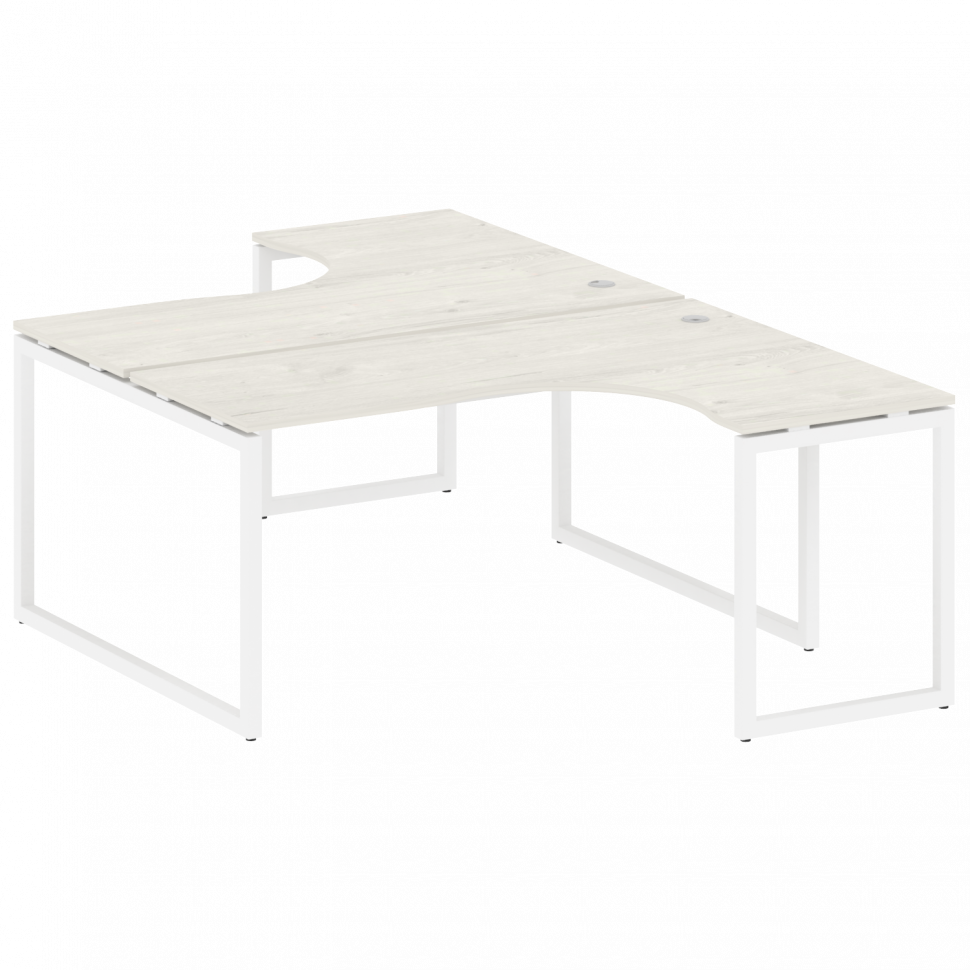 Metal System Quattro Рабочая станция криволинейная на О-образном м/к 40БО.РАС-СА-2.4 Дуб Наварра/Мет