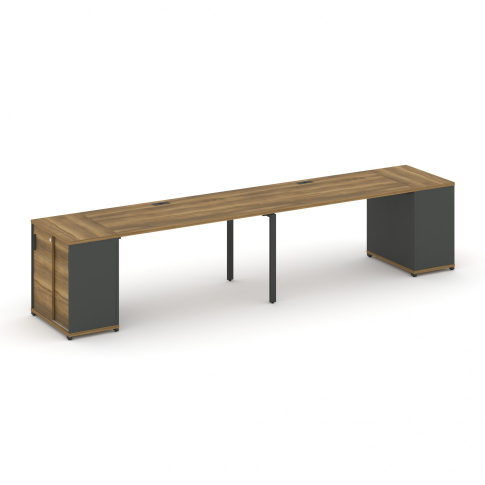 Concept Рабочая станция с опорными шкафом-купе CN.ORS-235 A Сандал Янтарный/Антрацит/Металл Антрацит
