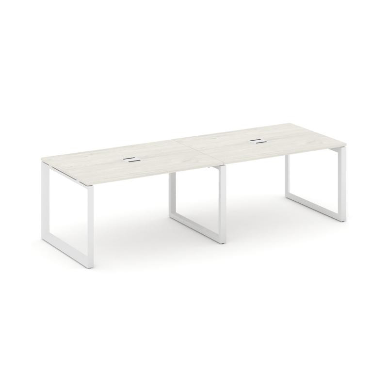 Style Project Стол переговорный SN-59O.SPRG-014 Дуб Наварра/Металл Белый 3160*980*750
