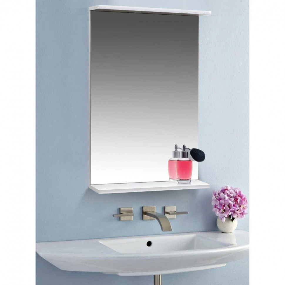 Зеркало TZ_Бора-бора 50 с полкой, белое