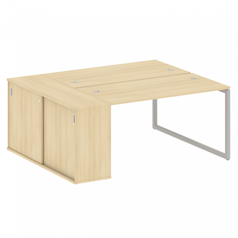 Metal System Quattro Рабочая станция с шкафом-купе на О-образном м/к 40БО.РС-СШК-1.3 Т Акация Лорка/