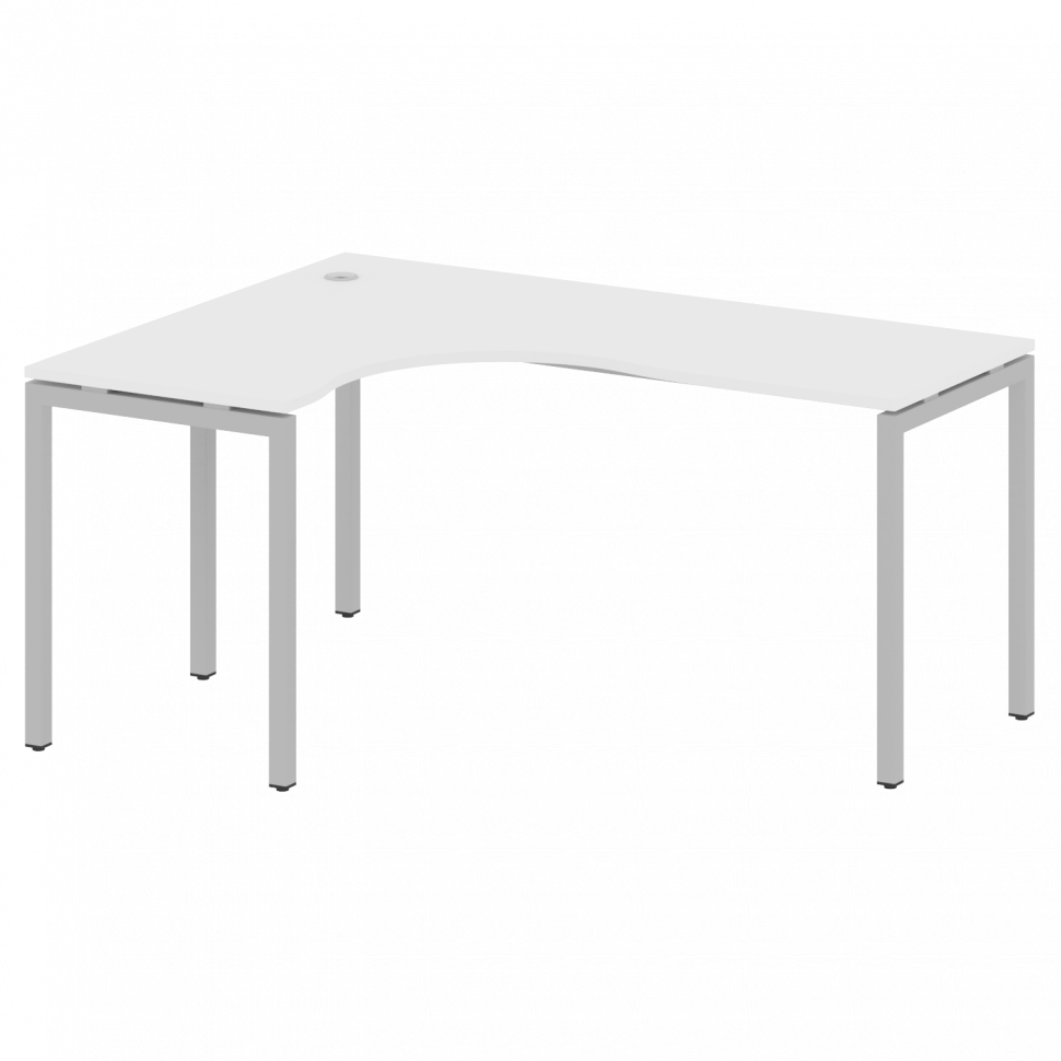 Metal System Quattro Стол криволинейный левый на П-образном м/к 40БП.СА-4 (L) Белый/Металл Серый 160 Metal System Quattro Стол криволинейный левый на П-образном м/к 40БП.СА-4 (L) Белый/Металл Серый 160