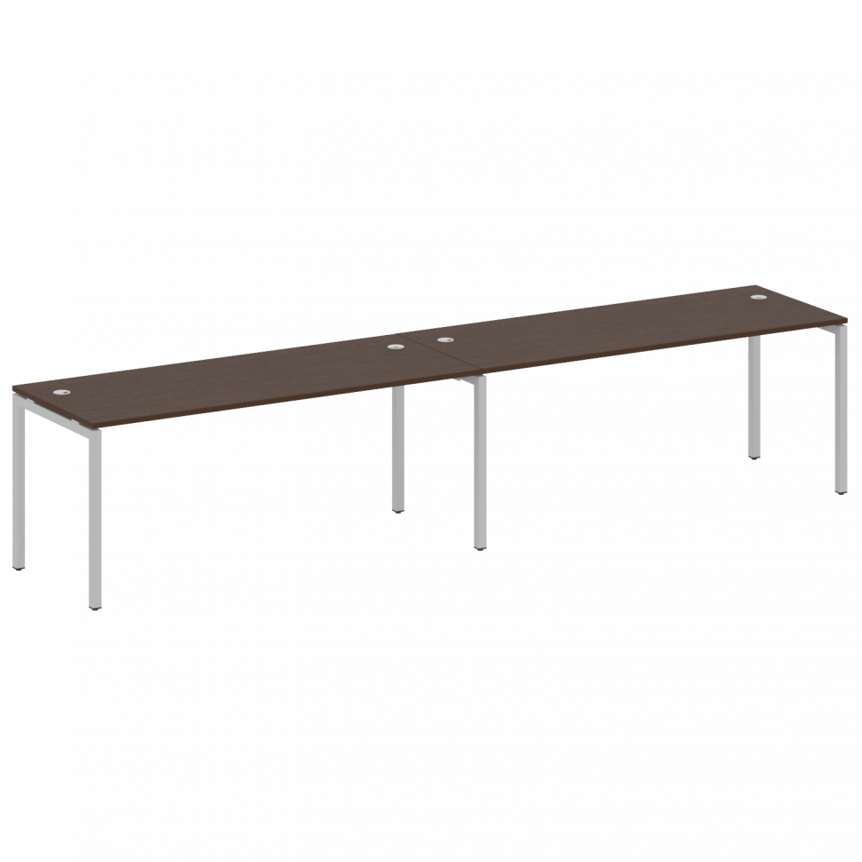 Metal System Quattro Рабочая станция на 2 места на П-образном м/к 40БП.СМ-2.5 Венге Цаво/Металл Серы