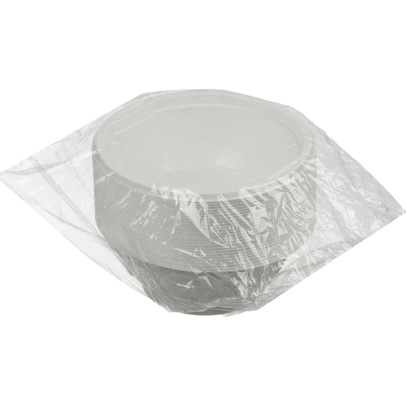 Миска одноразовая пластик.Комус для хол./гор., 0,6л, белая, ПП, 50шт/уп