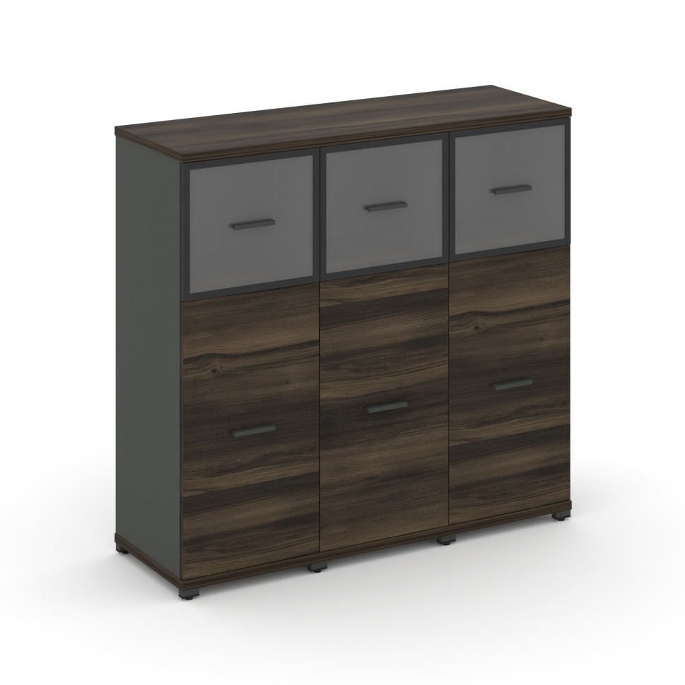 Concept Шкаф 3 узкие секции, 3 ниши CN.STU-334 RPB A Дуб Мали/Антрацит/Металл Антрацит/Прозрачный 12