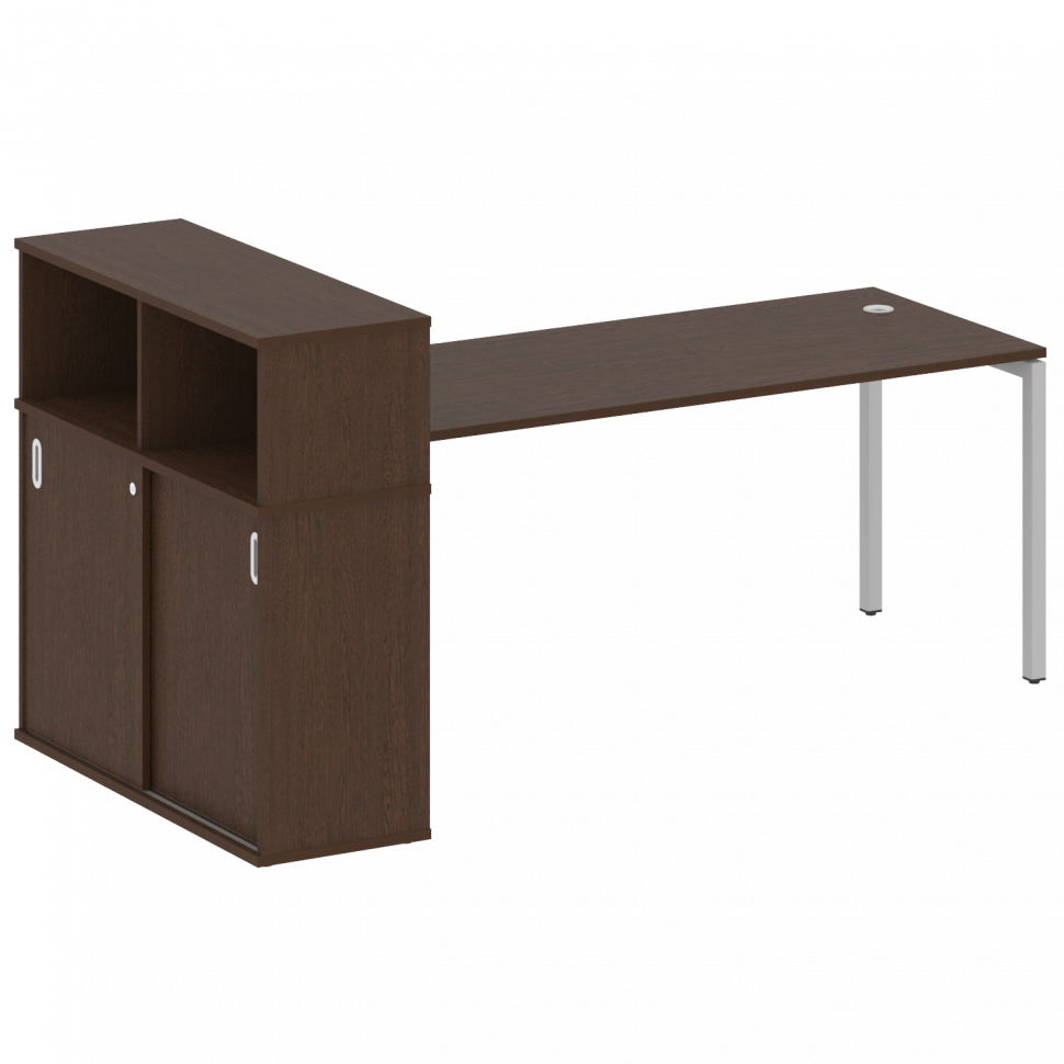 Metal System Quattro Стол письменный с шкафом-купе на П-образном м/к 40БП.РС-СШК-3.5 Т Венге Цаво/Ме Metal System Quattro Стол письменный с шкафом-купе на П-образном м/к 40БП.РС-СШК-3.5 Т Венге Цаво/Ме
