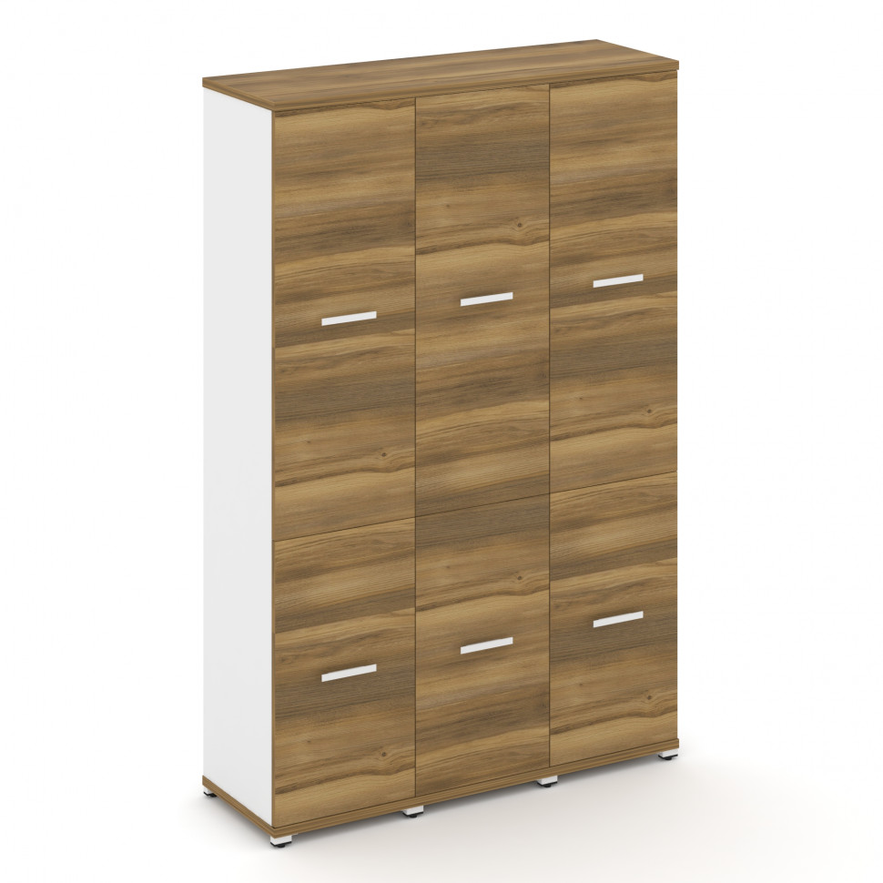 Concept Шкаф 3 узкие секции, 5 ниш CN.STU-532 W Сандал Янтарный/Белый Бриллиант/Металл Белый 1252*42