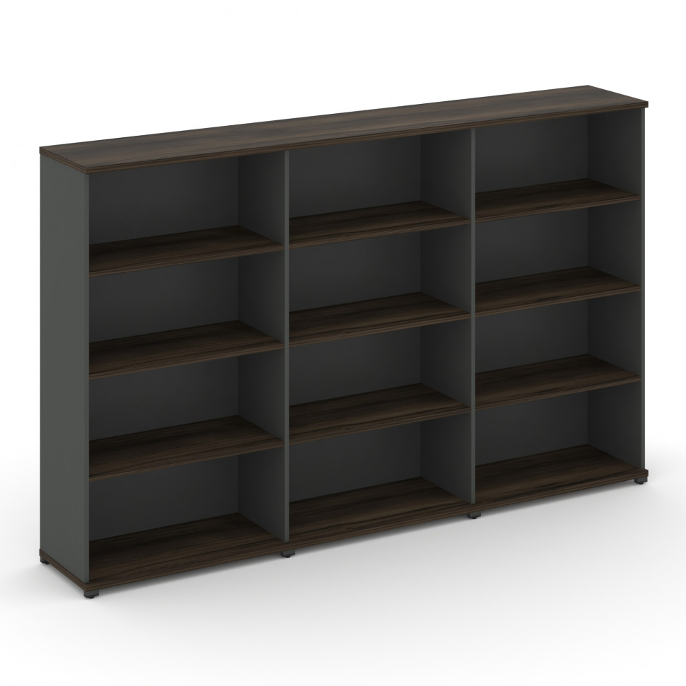 Concept Стеллаж 3 широкие секции, 4 ниши CN.STS-430 Дуб Мали/Антрацит/Металл Антрацит 2500*420*1554