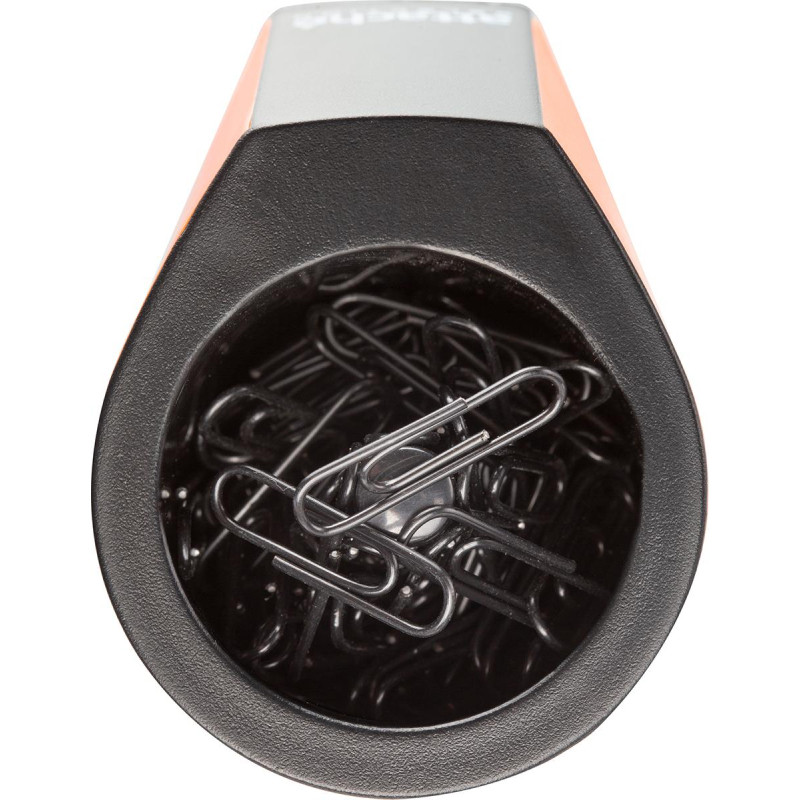 Скрепочница магнитная Attache Selection, цвет черный/оранжевый