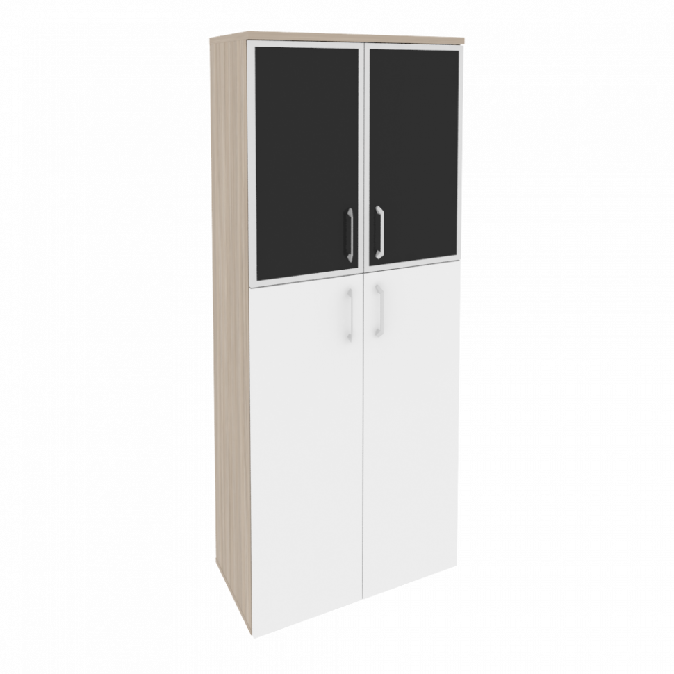 Onix Шкаф высокий широкий O.ST-1.7 R black Дуб Аттик/Белый Бриллиант/Cтекло Black 800*420*1977 Onix Шкаф высокий широкий O.ST-1.7 R black Дуб Аттик/Белый Бриллиант/Cтекло Black 800*420*1977