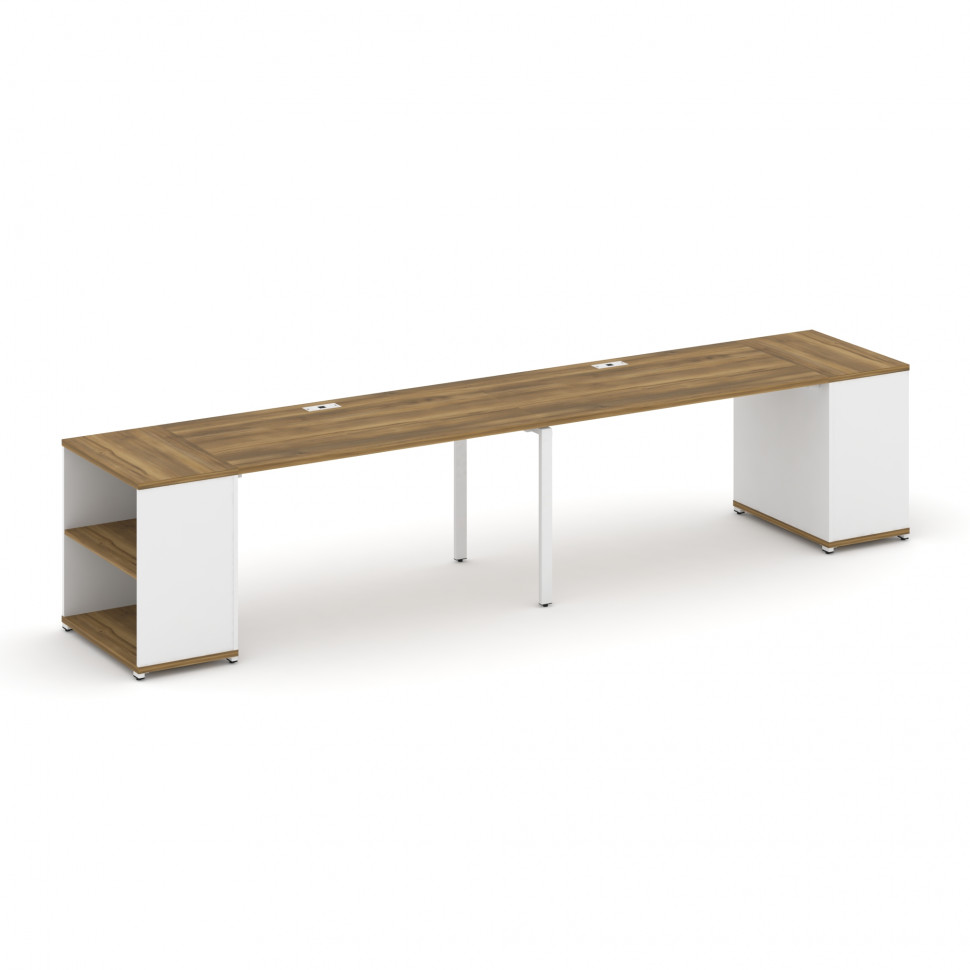 Concept Рабочая станция с опорными стеллажами CN.ORS-203 Сандал Янтарный/Белый Бриллиант/Металл Белы Concept Рабочая станция с опорными стеллажами CN.ORS-203 Сандал Янтарный/Белый Бриллиант/Металл Белы