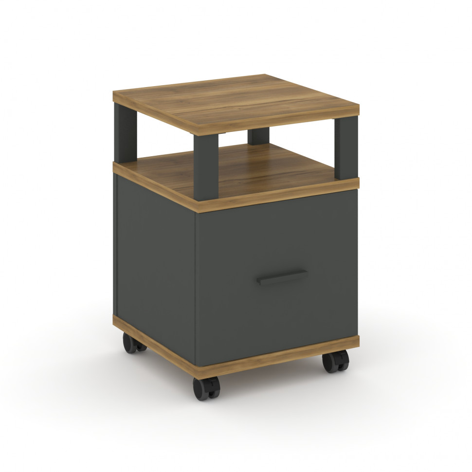 Concept Тумба мобильная 1 распаш. фасад с надставкой CN.TUM-008 A Сандал Янтарный/Антрацит/Металл Ан