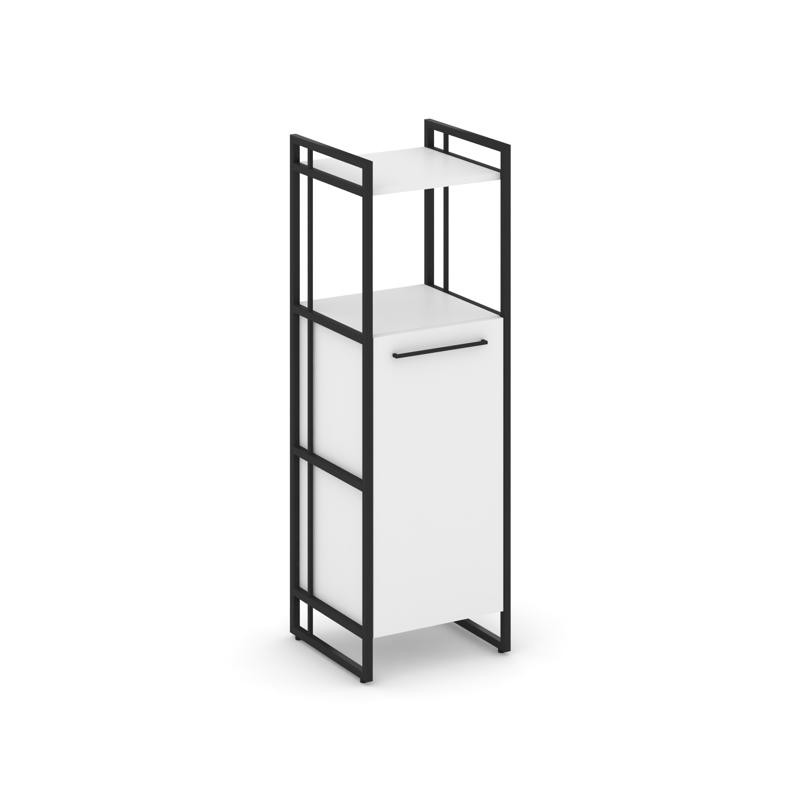 Rift Шкаф 3 ниши узкий RF.SU-32 (R) Белый Бриллиант/Металл Черный/Черный Ручки 420*396*1286