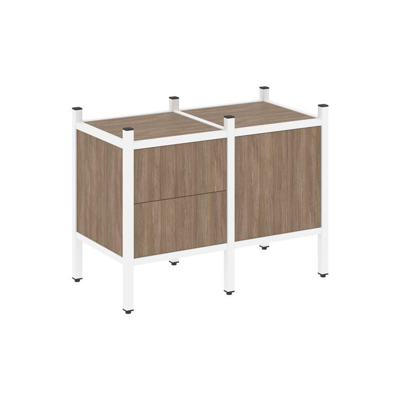 Loft Прямой стеллаж VR.L-01 Дуб Аризона/Металл Белый 862*446*636 Loft Прямой стеллаж VR.L-01 Дуб Аризона/Металл Белый 862*446*636