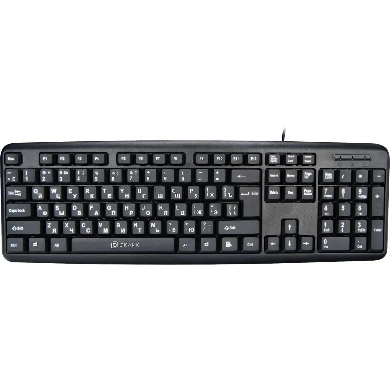 Клавиатура Oklick 180V2 черный USB