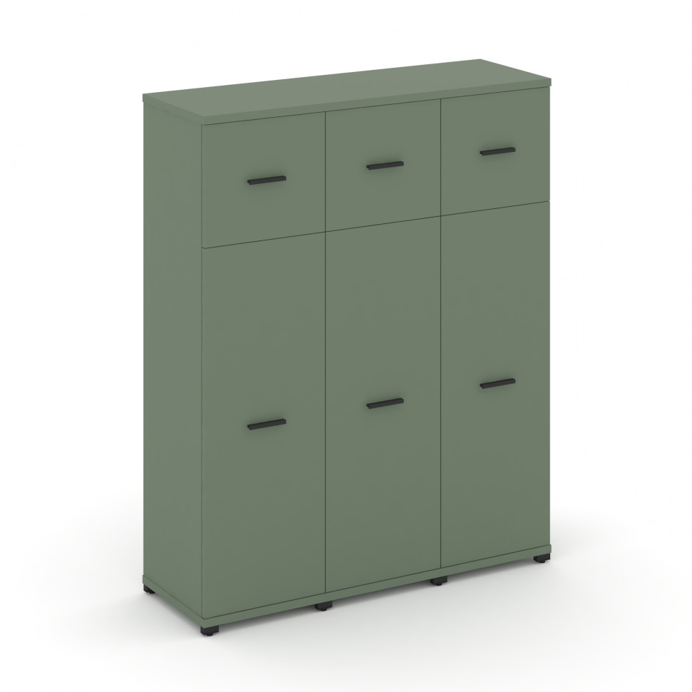 Concept Шкаф 3 узкие секции, 4 ниши CN.STU-434 B Кобо/Металл Черный 1252*420*1554