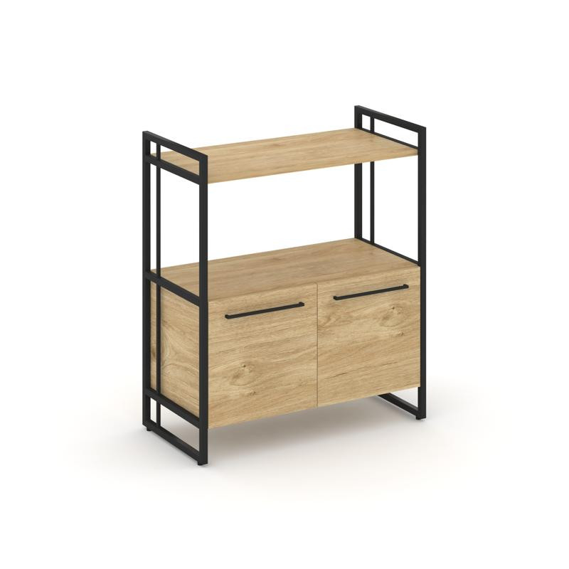 Rift Шкаф 2 ниши широкий RF.SS-22 Тиквуд Светлый/Металл Черный/Черный Ручки 798*396*924