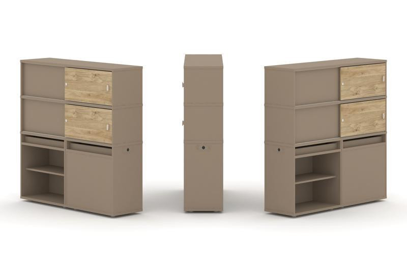 Estetica Набор №22. Тумба двойная+высокая надставка ES.NB.2V-22 Латте/Тиквуд Светлый 1500*410*1520 Estetica Набор №22. Тумба двойная+высокая надставка ES.NB.2V-22 Латте/Тиквуд Светлый 1500*410*1520