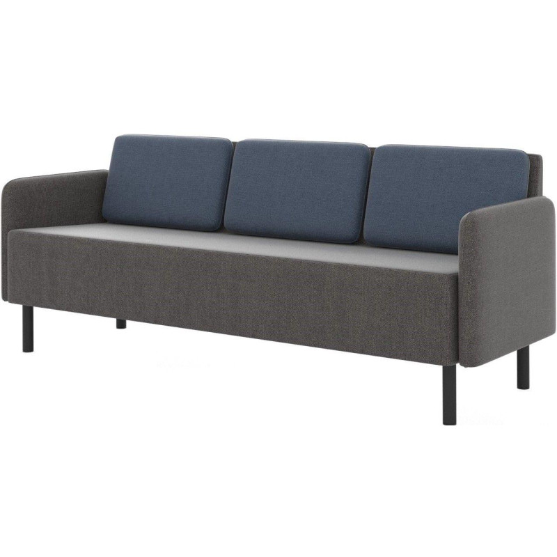 Диван 0MX_ТF_М27 Select 3-М, ткань рогожка серый/синий