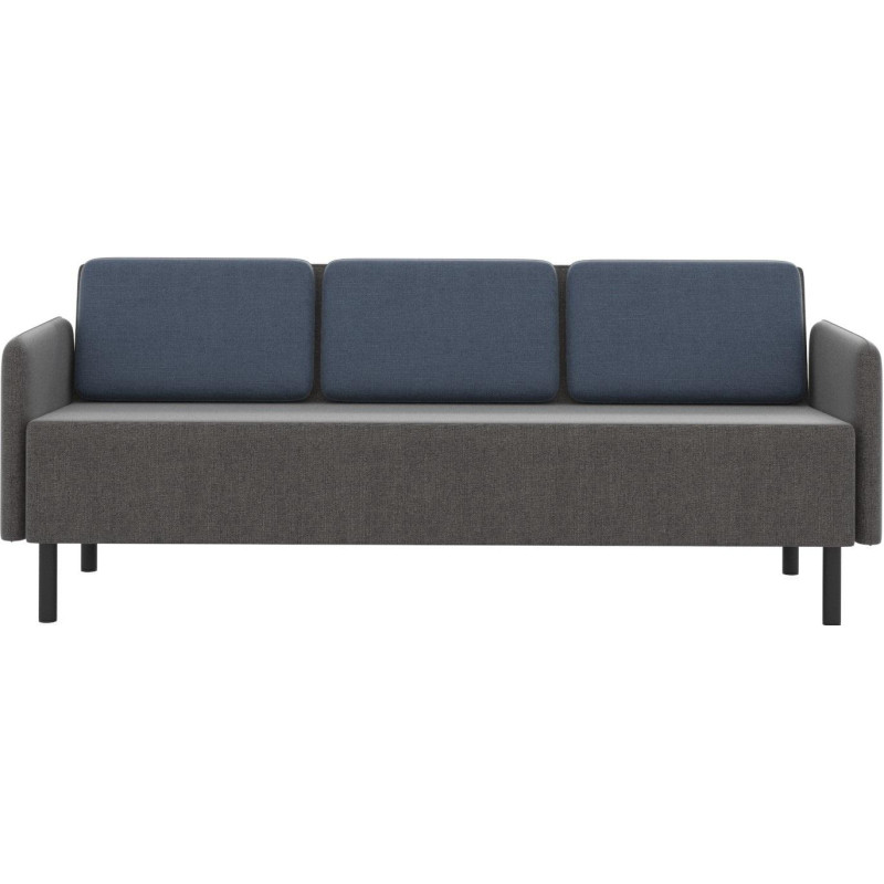 Диван 0MX_ТF_М27 Select 3-М, ткань рогожка серый/синий