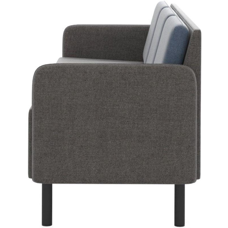 Диван 0MX_ТF_М27 Select 3-М, ткань рогожка серый/синий