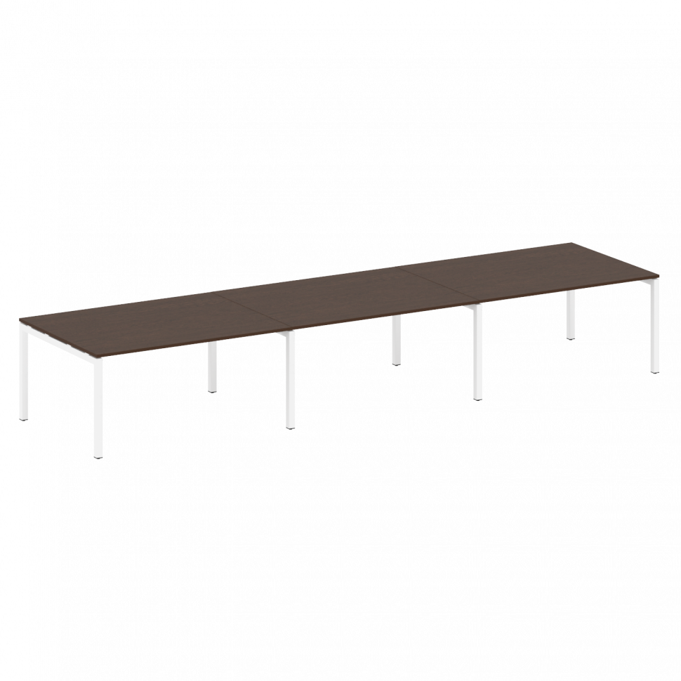 Metal System Quattro Переговорный стол (3 столешницы) на П-оразном м/к 50БП.ПРГ-3.4 Венге Цаво/Метал