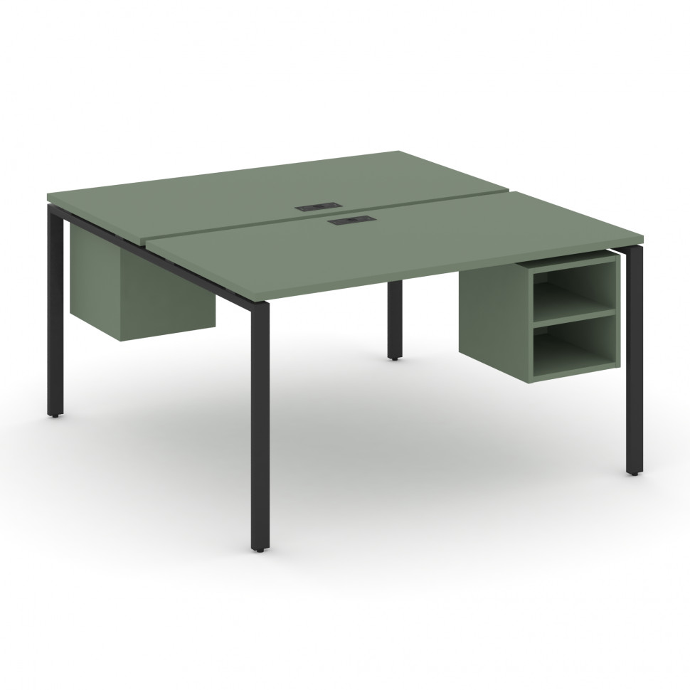 Concept Рабочая станция 2 сторонняя с подвесными тумбами на 2 места CN.DRS-106 Кобо/Металл Черный 11 Concept Рабочая станция 2 сторонняя с подвесными тумбами на 2 места CN.DRS-106 Кобо/Металл Черный 11